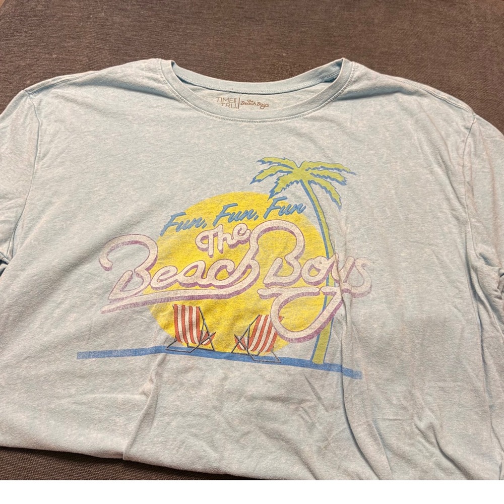 Time and Tru The Beach Boys Fun Fun Fun Graphic T-Shirt Blue XXL 20‎